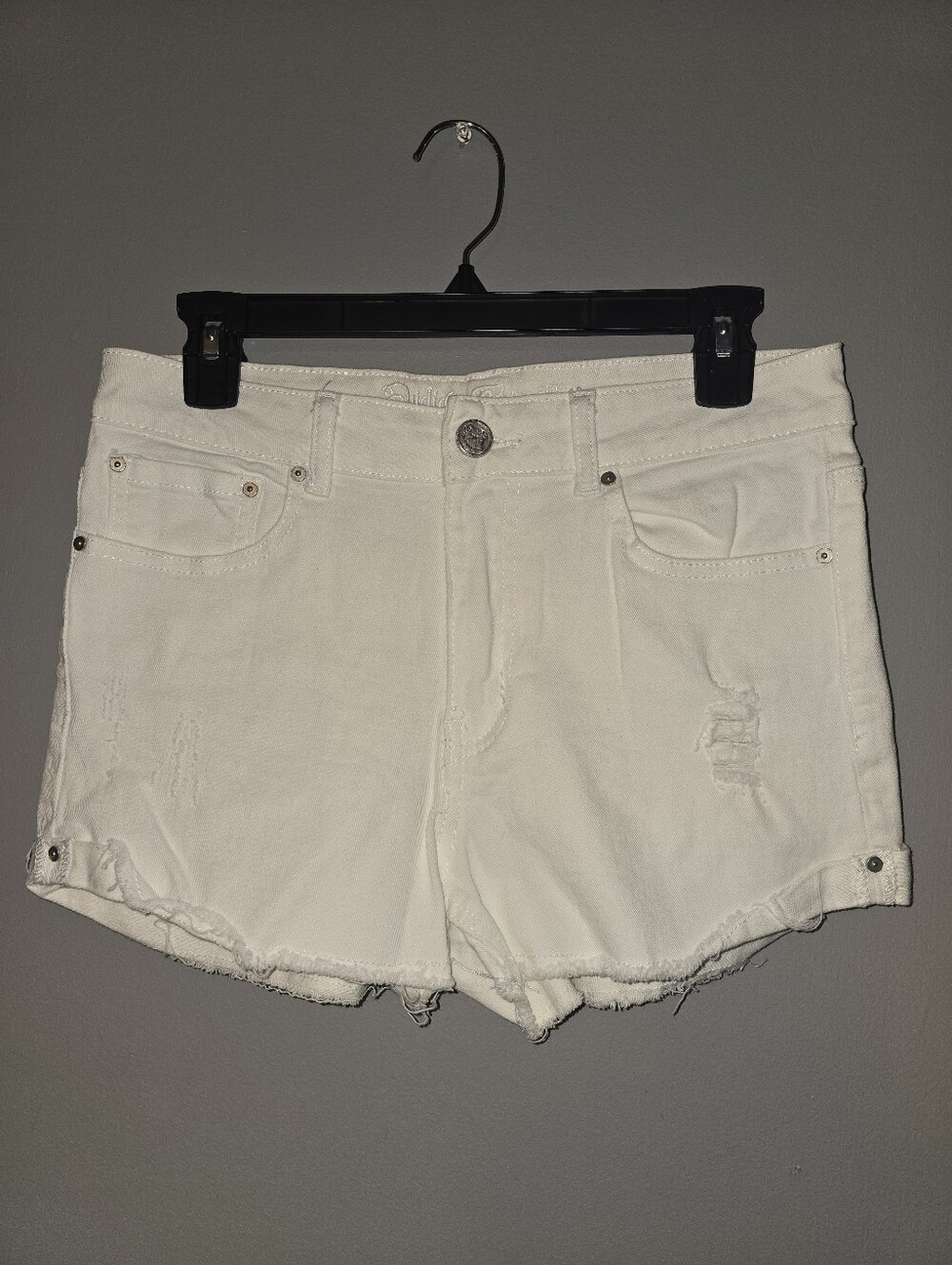 Indigo Rein White Distressed Denim Shorts
